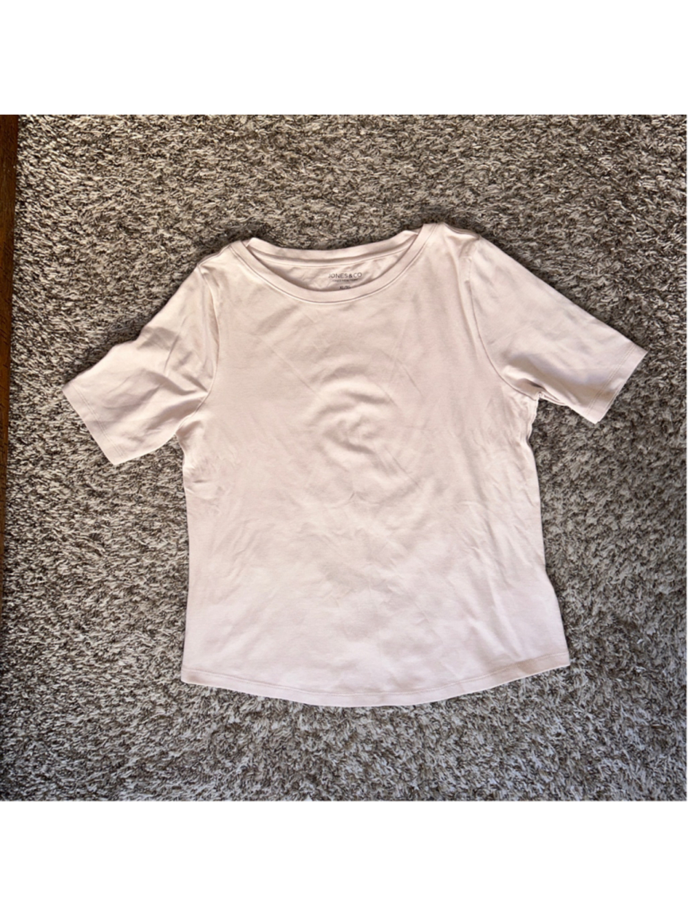 Women's Cotton and Modal Jones & Co Short Sleeve Tee, Light Pink Size XL